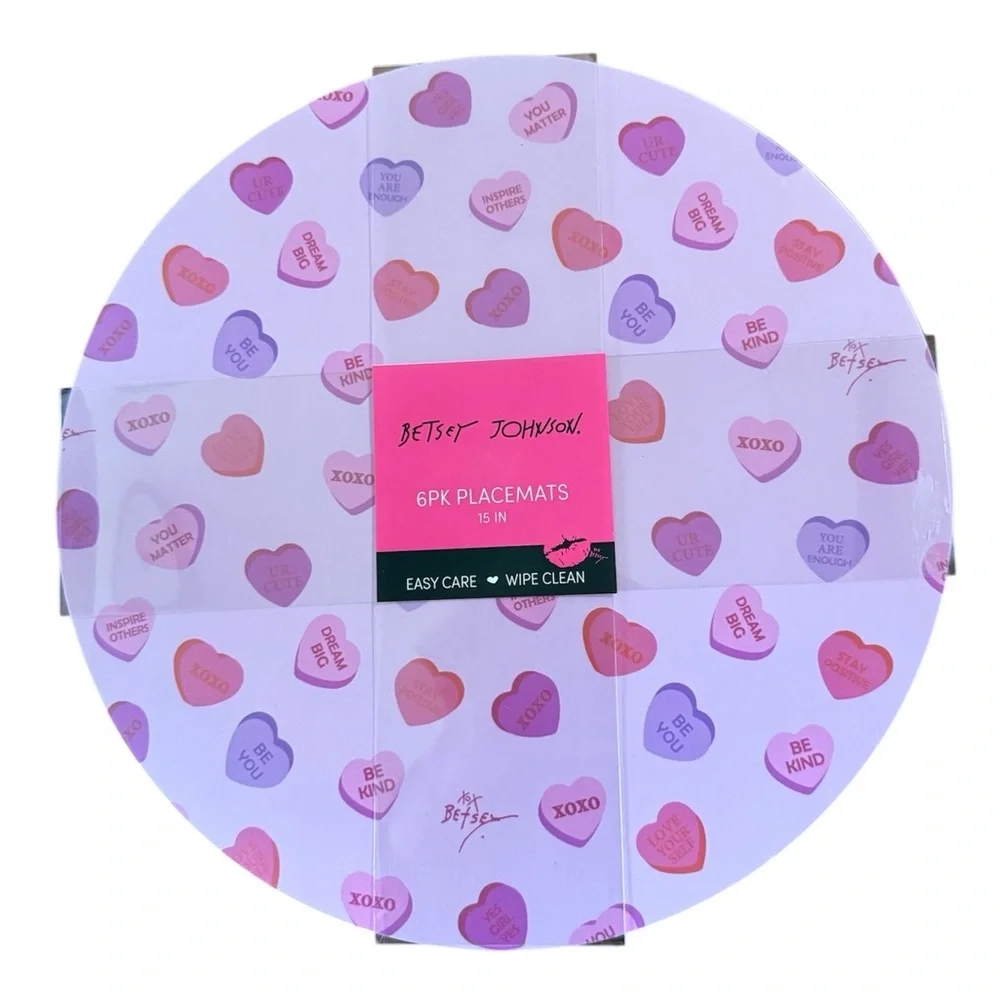 Betsey Johnson Heart Placemat Set of 6